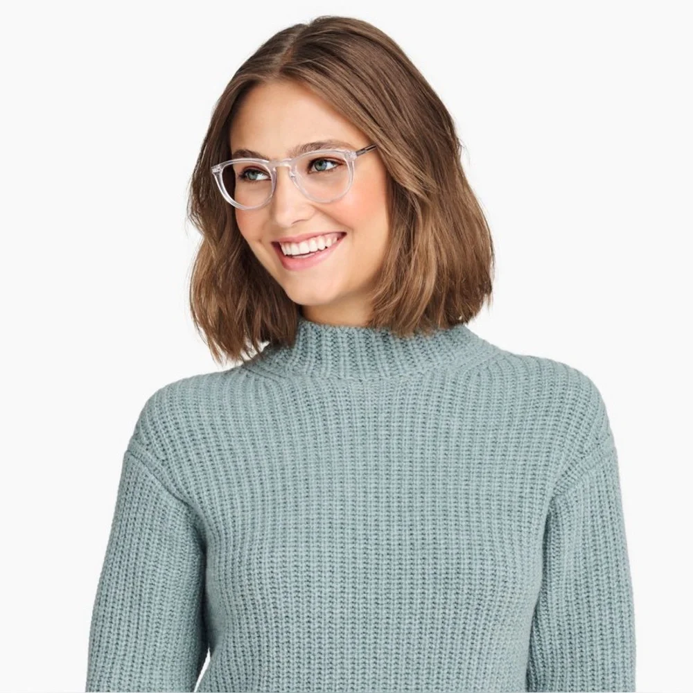 Warby Parker Haskell 500 M 49-22-145 Crystal Clear Frames Glasses‎